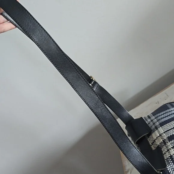 Clare V Plaid Fanny Pack In Navy/Cream - Picture 11 of 13